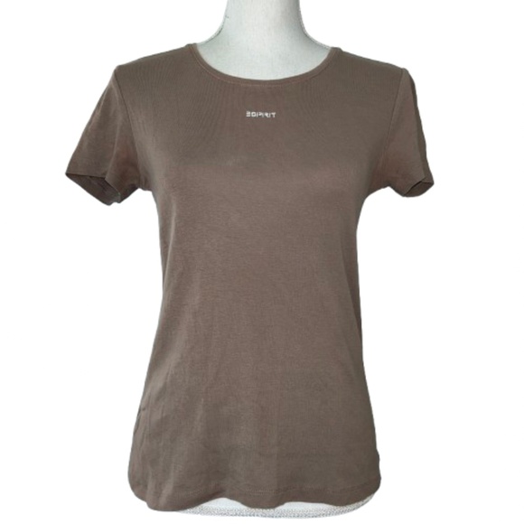 ESPRIT Short Sleeved Tee Brown Womens crewneck - Picture 1 of 4